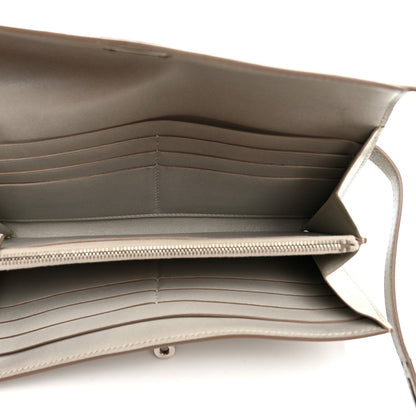 Box Guilloche Kelly Longue Wallet Gris Perle