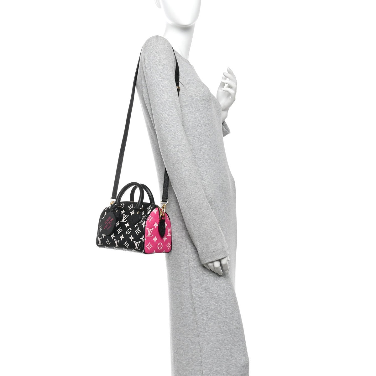 Empreinte Monogram Spring in the City Speedy Bandouliere 20 Black White Pink