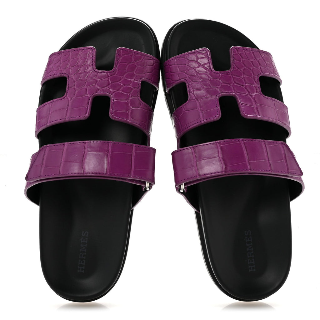 Matte Alligator Womens Chypre Sandals 38.5 Anemone