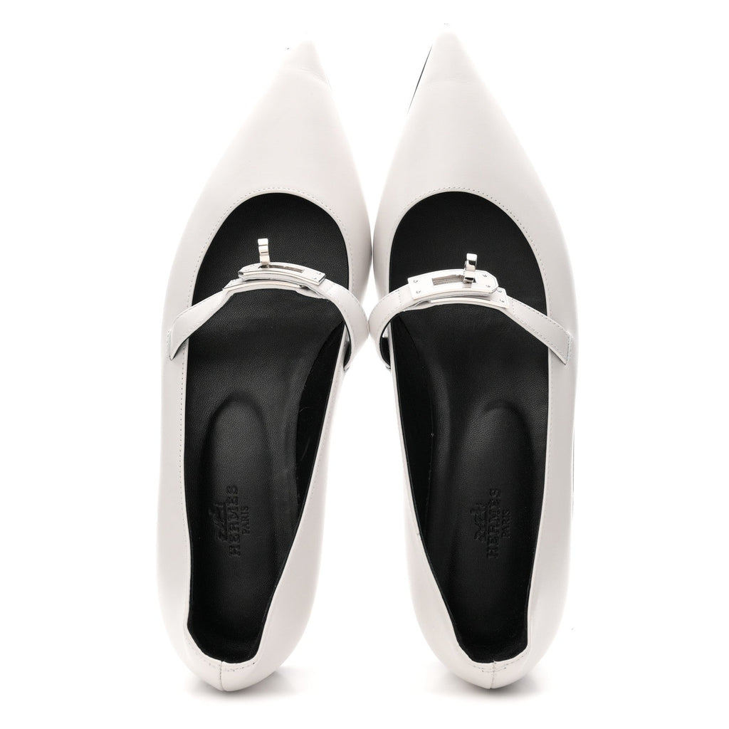Calfskin Kelly Ballet Flat 38 Gris Clair
