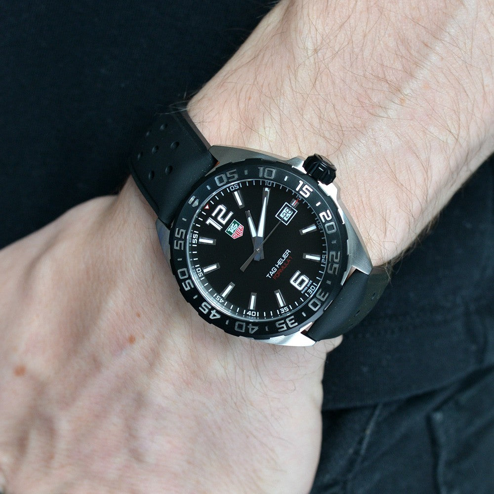 Tag Heuer Formula 1 Quartz Black Dial Black Rubber Strap Watch for Men - WAZ1110.FT8023