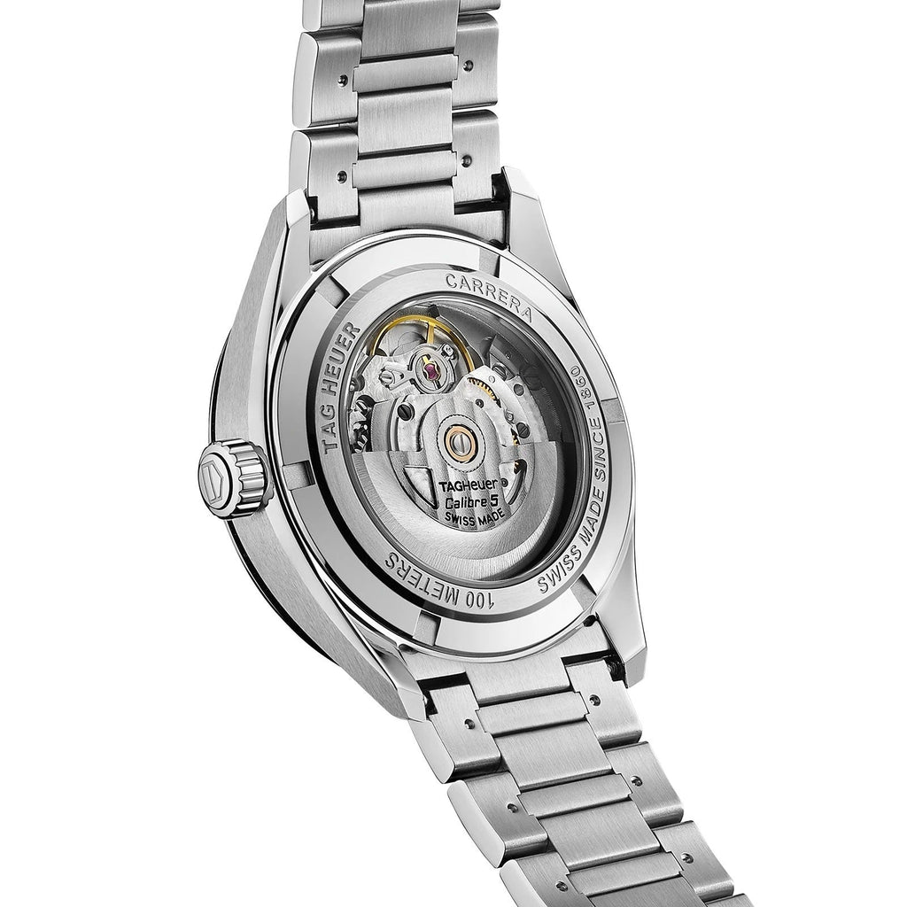 Tag Heuer Carrera Date Black Dial Silver Steel Strap Watch for Men - WBN2110.BA0639