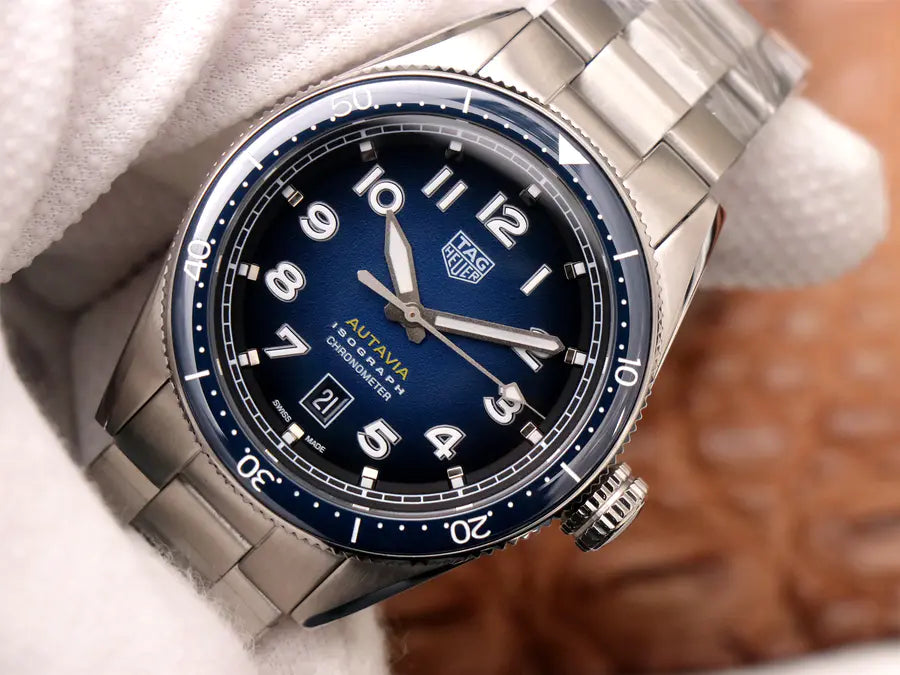 Tag Heuer Autavia Automatic Blue Dial Silver Steel Strap Watch for Men - WBE5116.EB0173