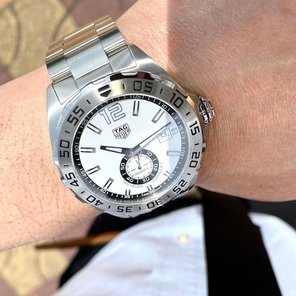 Tag Heuer Formula 1 Calibre 6 Automatic White Dial Silver Steel Strap Watch for Men - WAZ2013.BA0842