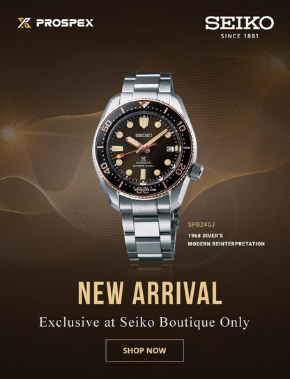Seiko Prospex Sea Diver Automatic Brown Dial Silver Steel Strap Watch For Men - SPB240J1