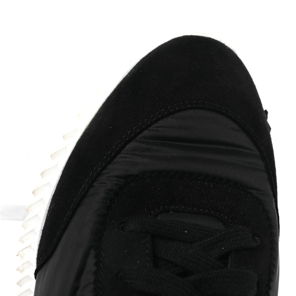 Air Mesh Suede Goatskin Bouncing Sneakers 37.5 Black Orange
