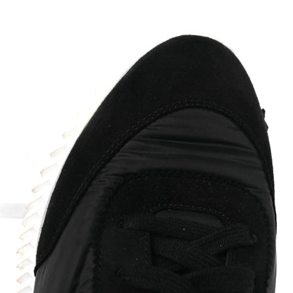 Air Mesh Suede Goatskin Bouncing Sneakers Black Orange