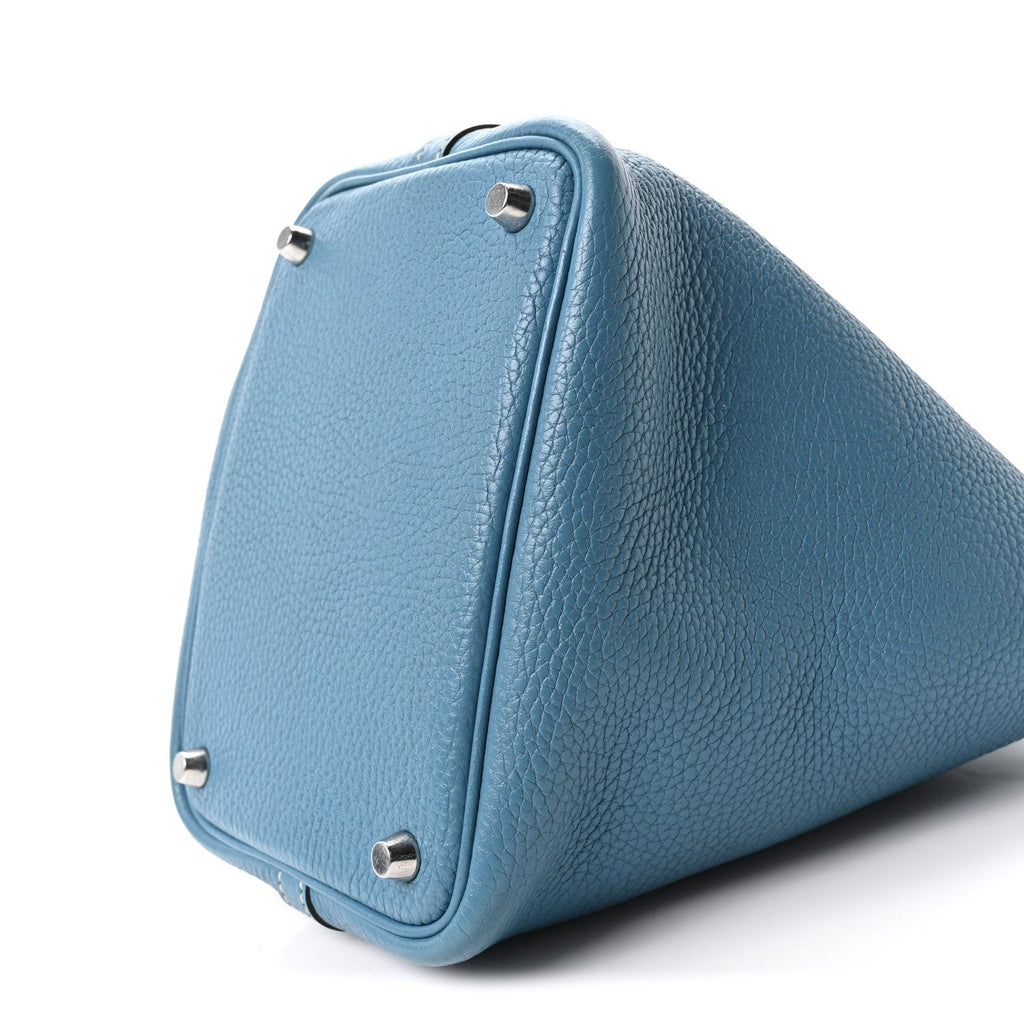 Taurillon Clemence Picotin Lock 18 PM Blue Jean