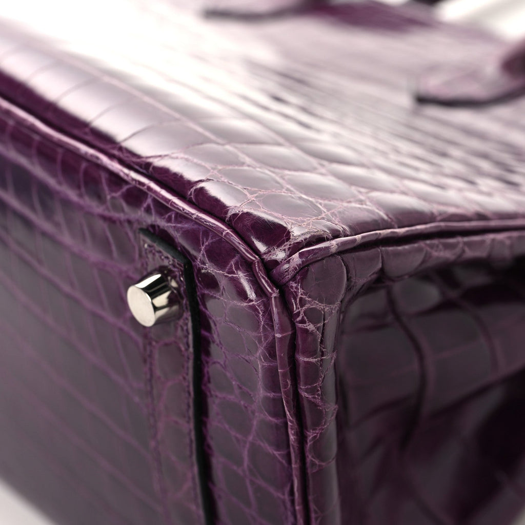 Shiny Niloticus Crocodile Birkin 30 Amethyst