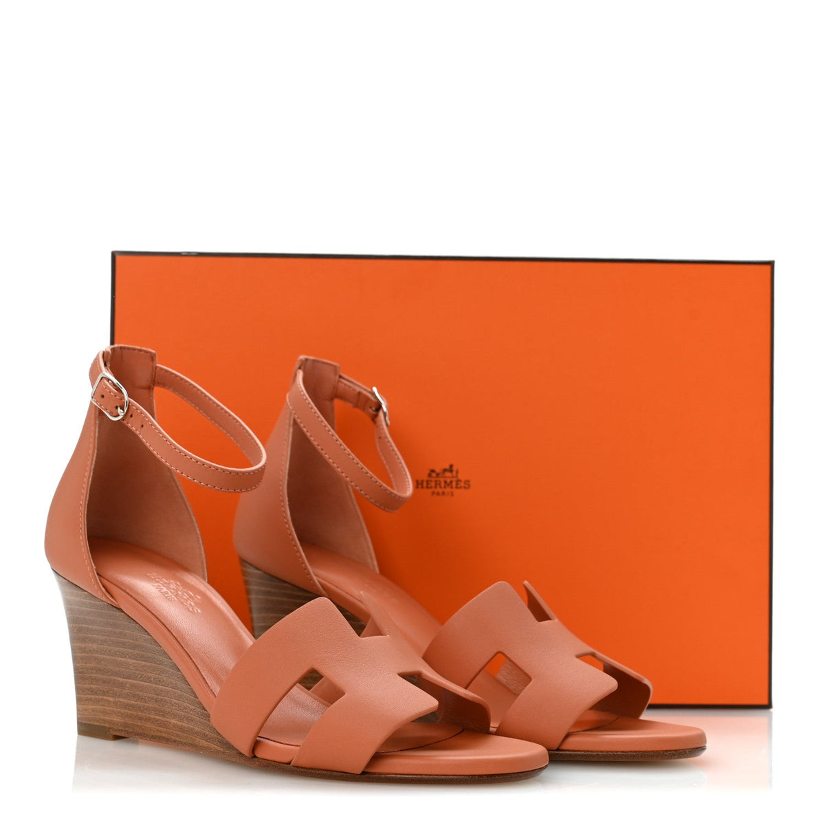Calfskin Legend Wedge Sandals Rouge Blush