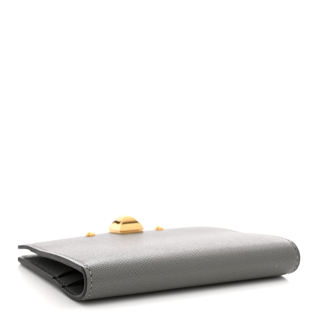 Madame Calfskin Medor Card Holder Gris Meyer