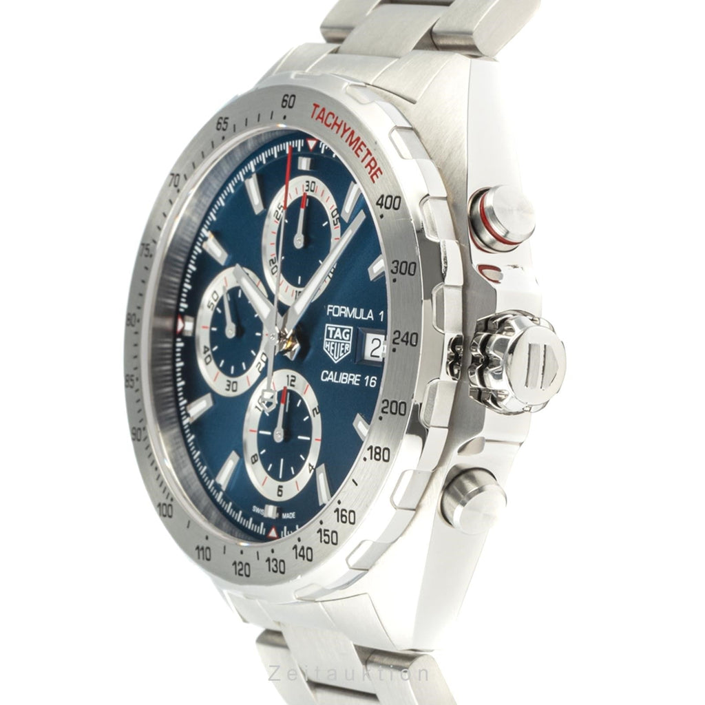 Tag Heuer Formula 1 Automatic Chronograph Blue Dial Silver Strap Watch for Men - CAZ2015.BA0876