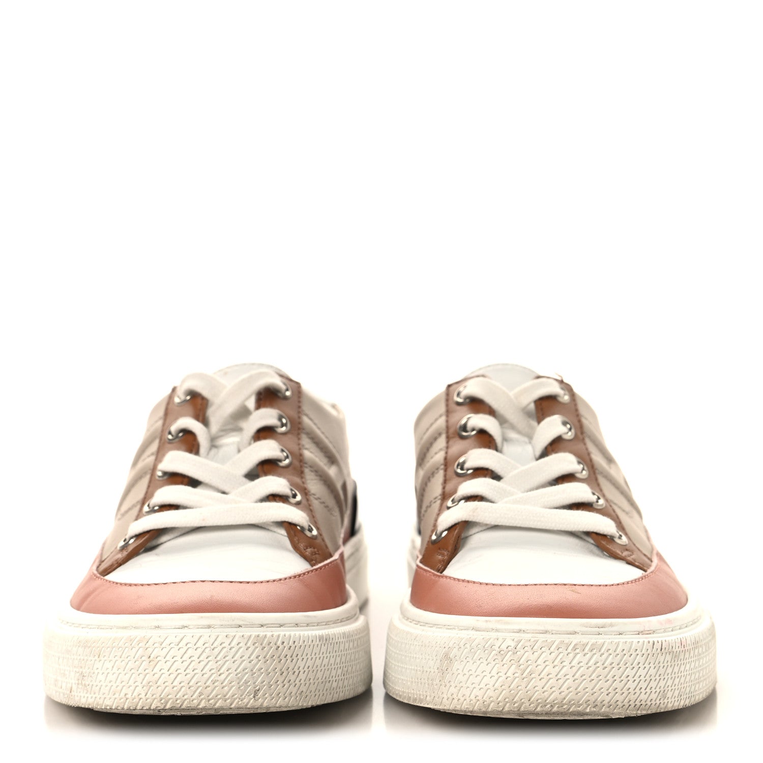 Calfskin Deep Sneakers 36 Multicolor White Gold
