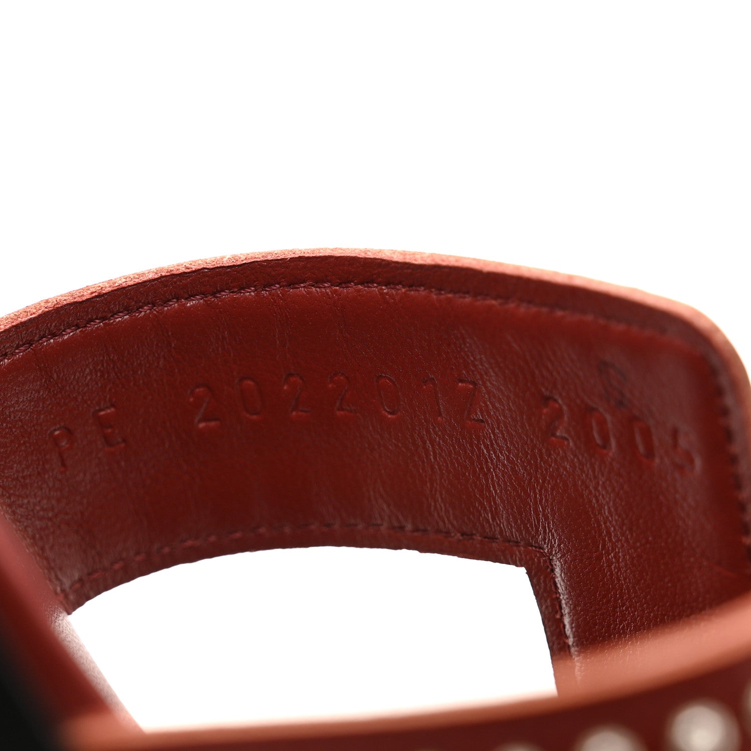 Calfskin Studded Oran Sandals 36.5 Rouge Tomette