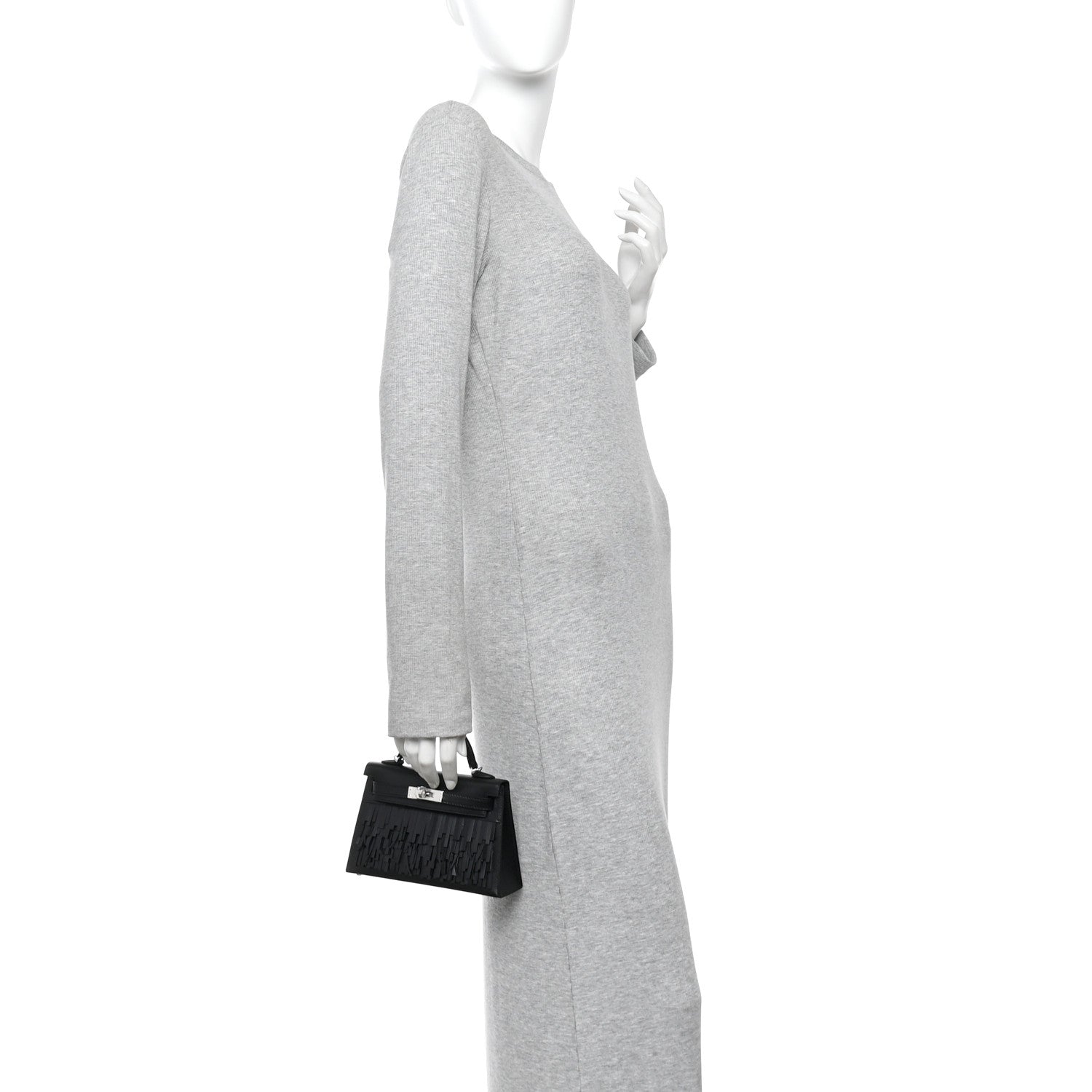 Tadelakt Sombrero Box Pampilles Mini Kelly Sellier 20 Black