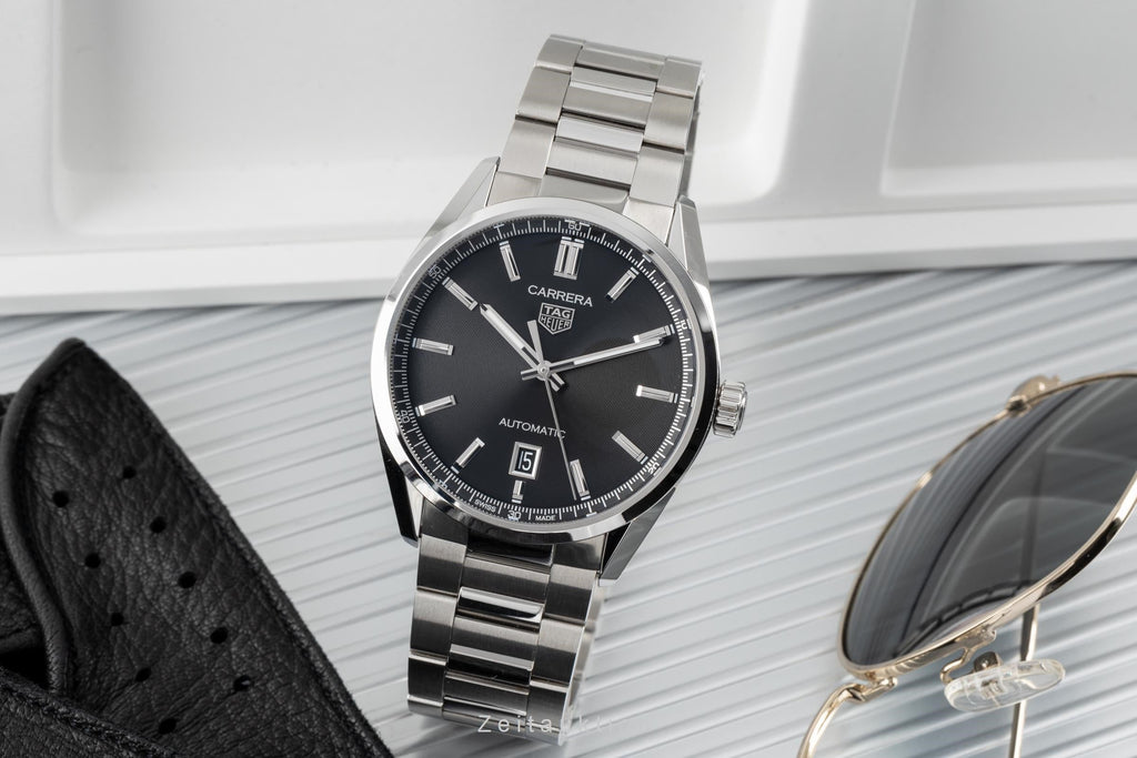 Tag Heuer Carrera Date Black Dial Silver Steel Strap Watch for Men - WBN2110.BA0639