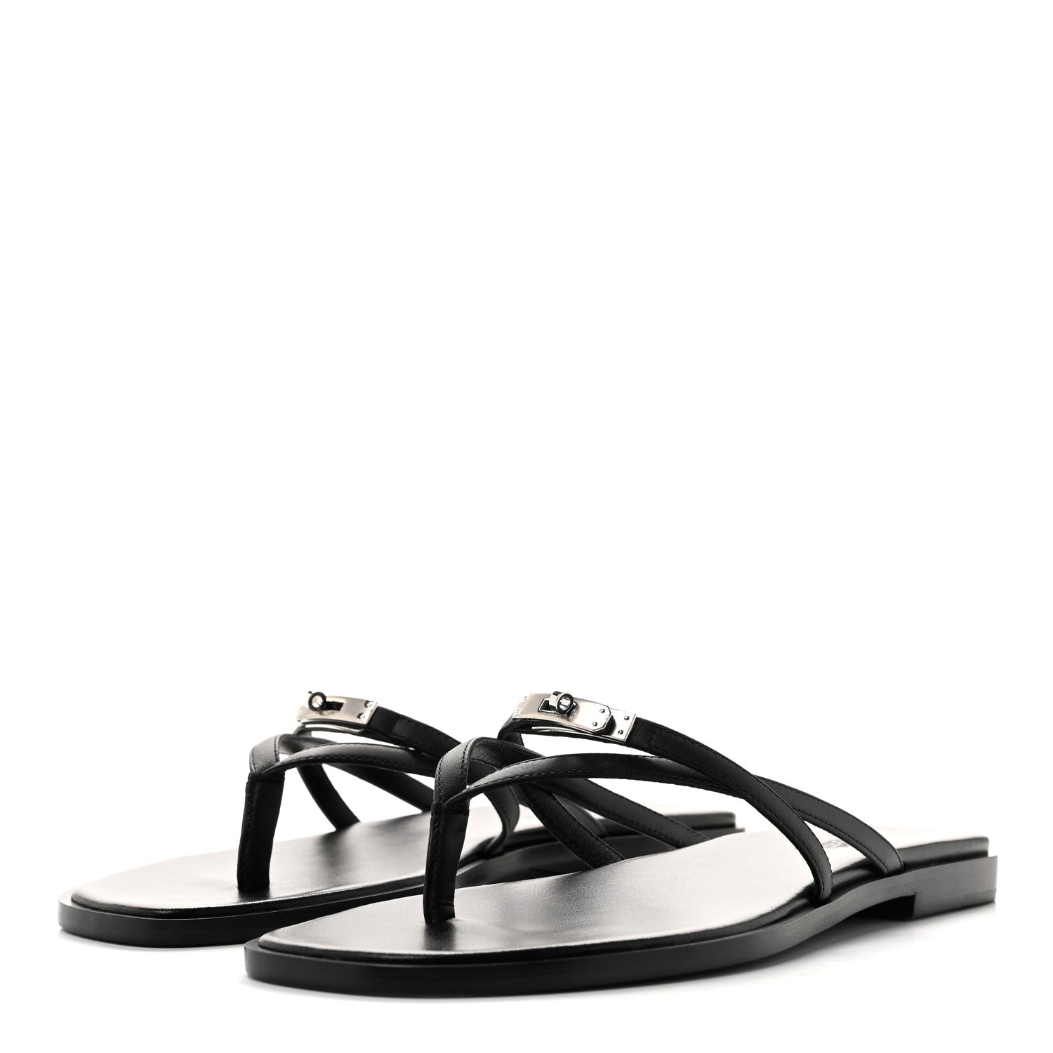 Calfskin Miss Sandals 38 Black