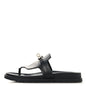 Calfskin Womens Empire Sandals 37.5 Black