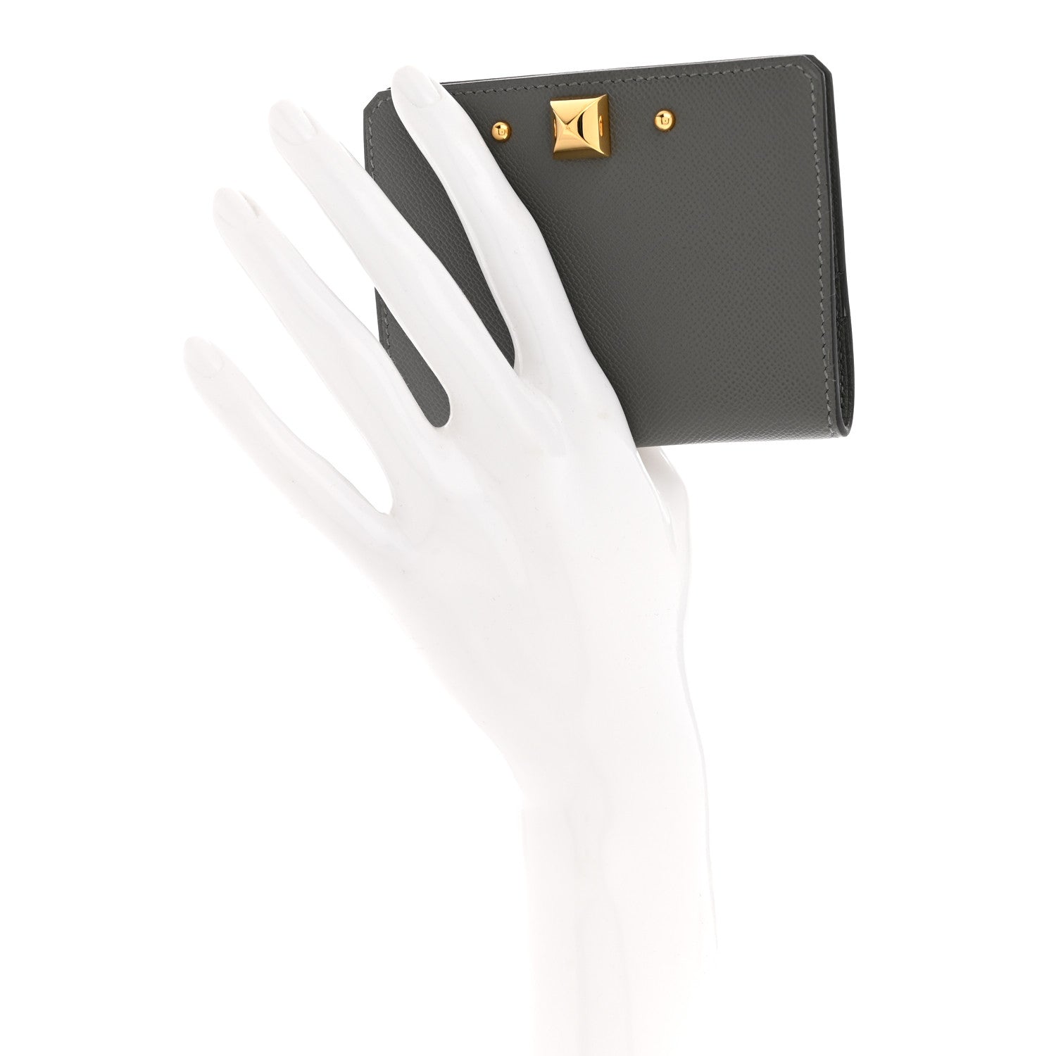 Madame Calfskin Medor Card Holder Gris Meyer