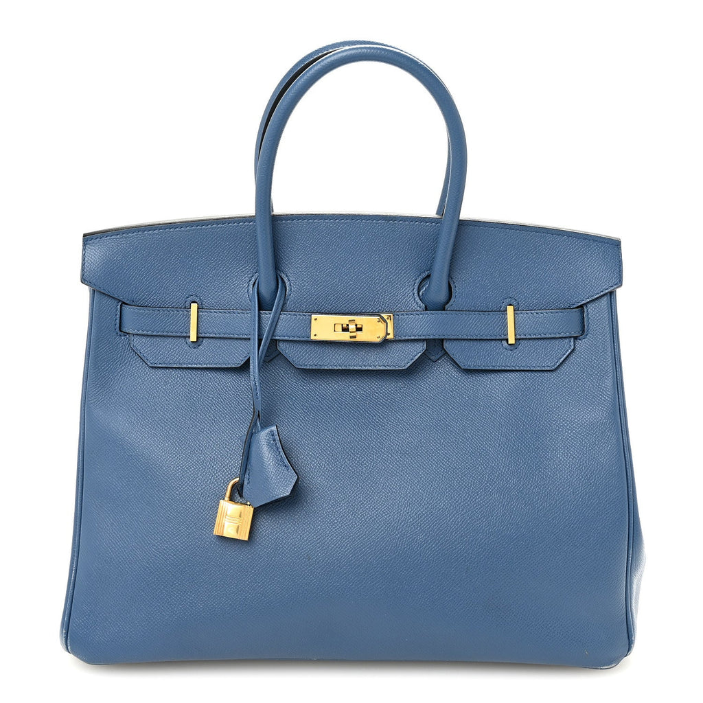 Epsom Birkin 35 Bleu Agate