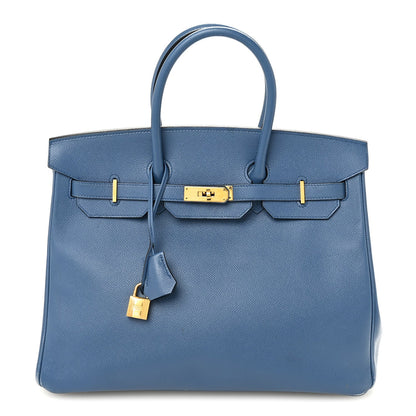Epsom Birkin 35 Bleu Agate