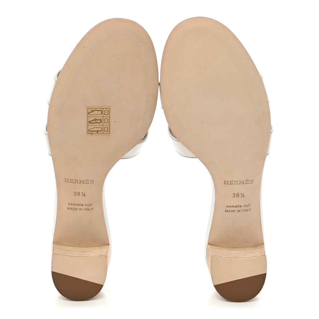 Calfskin Oasis Sandals 38.5 White