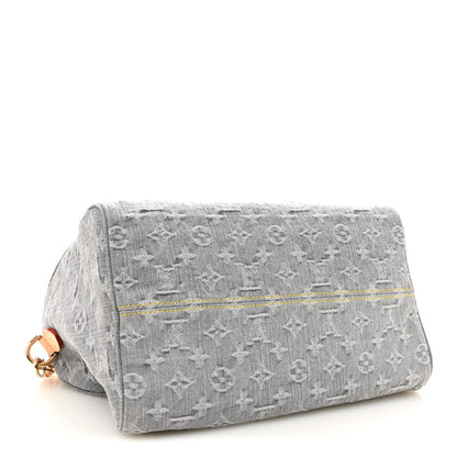 Monogram Denim Speedy Soft 30 Washed Gray