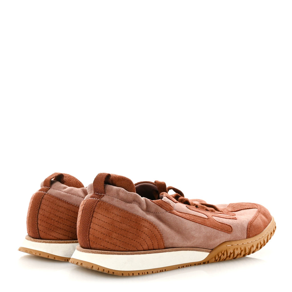 Suede Goatskin Jet Sneakers 38.5 Rose Antique Rouge Sepia