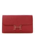 Epsom Enamel Constance Long Wallet Rouge Grenat
