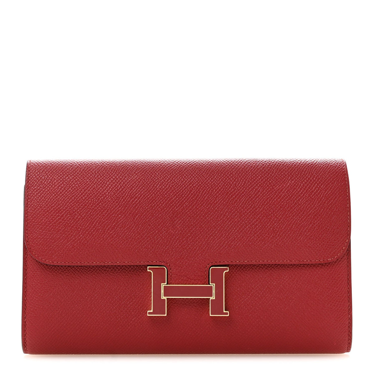 Epsom Enamel Constance Long Wallet Rouge Grenat