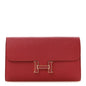 Epsom Enamel Constance Long Wallet Rouge Grenat