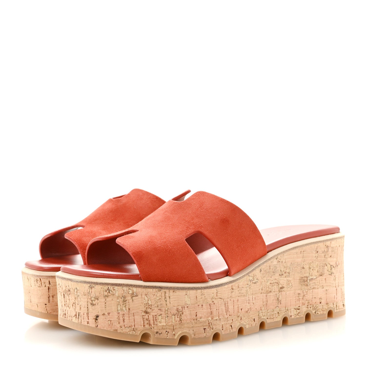 Suede Goatskin Cork Eze 30 Sandals 40 Orange Brulee