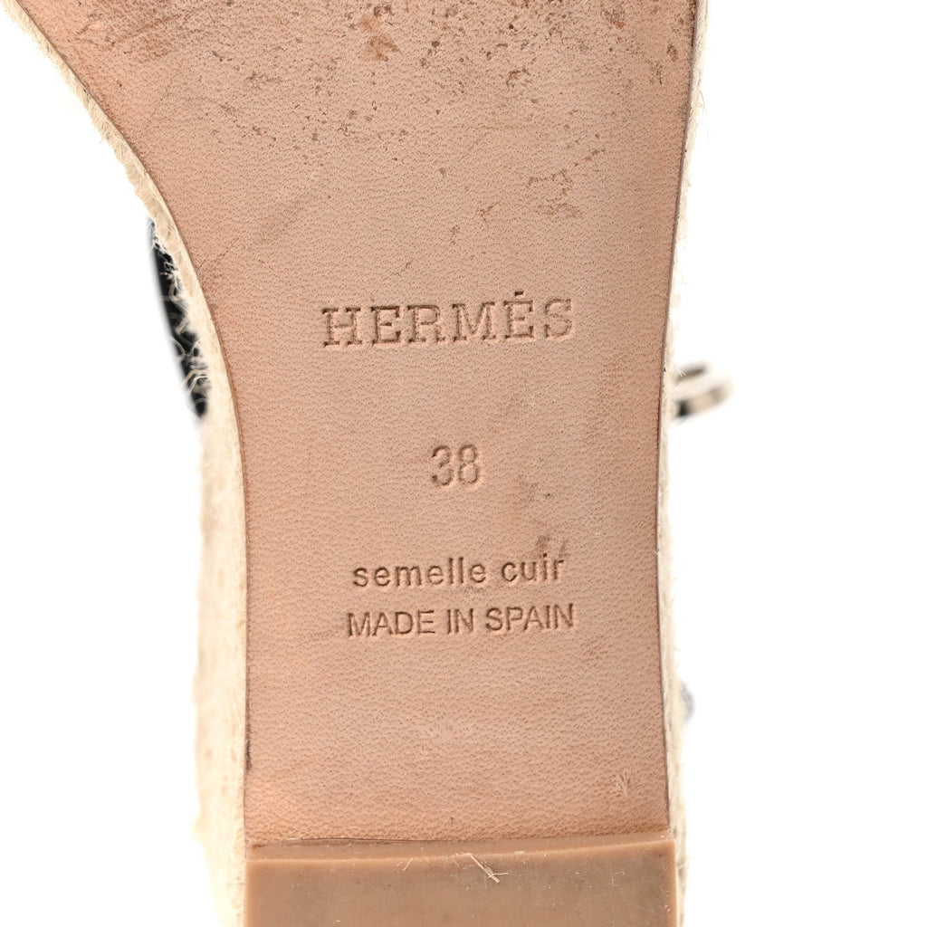 Calfskin Tipoli Espadrille Wedges 38 Black