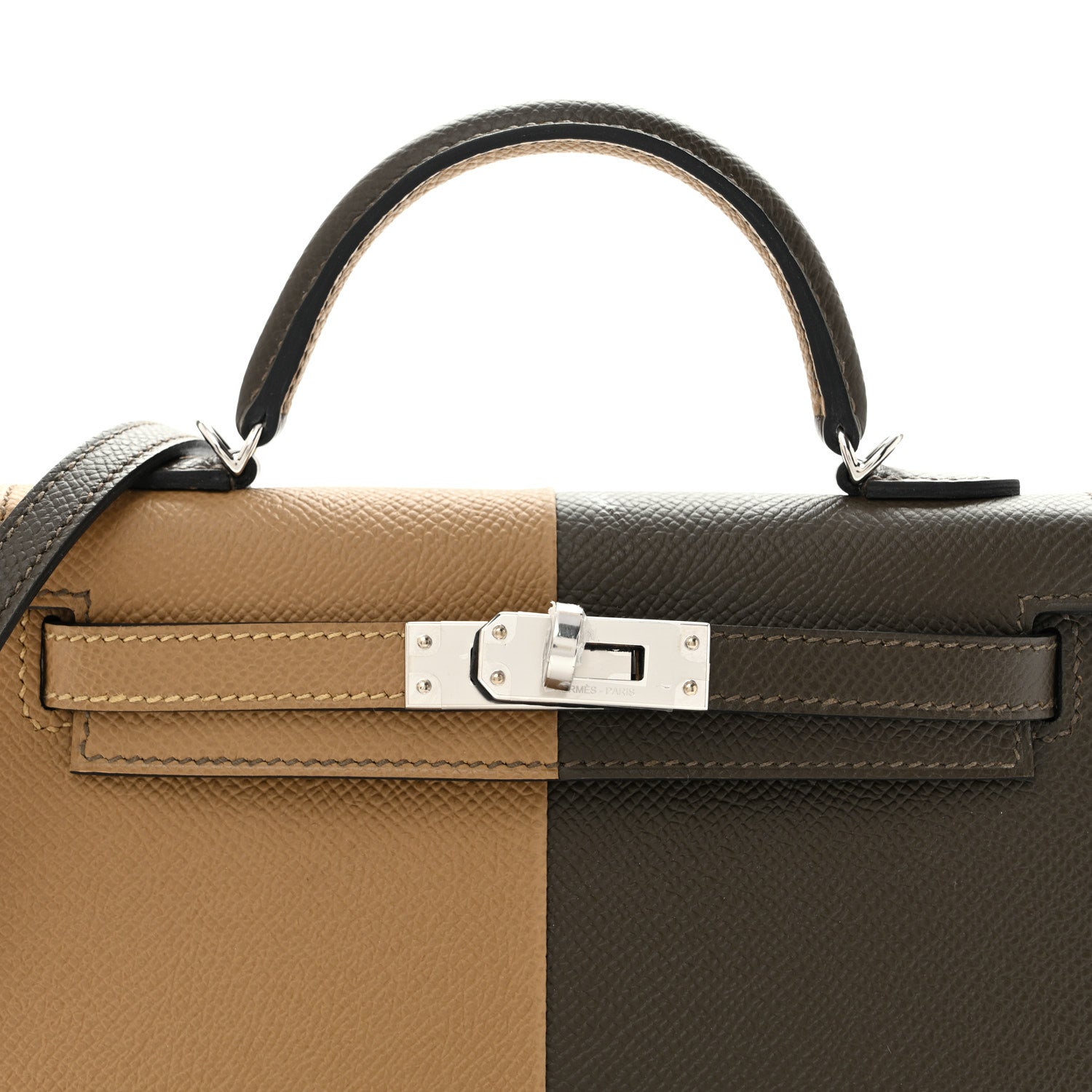 Epsom Casaque Mini Kelly Sellier 20 Vert Loden Dune Dark Bronze