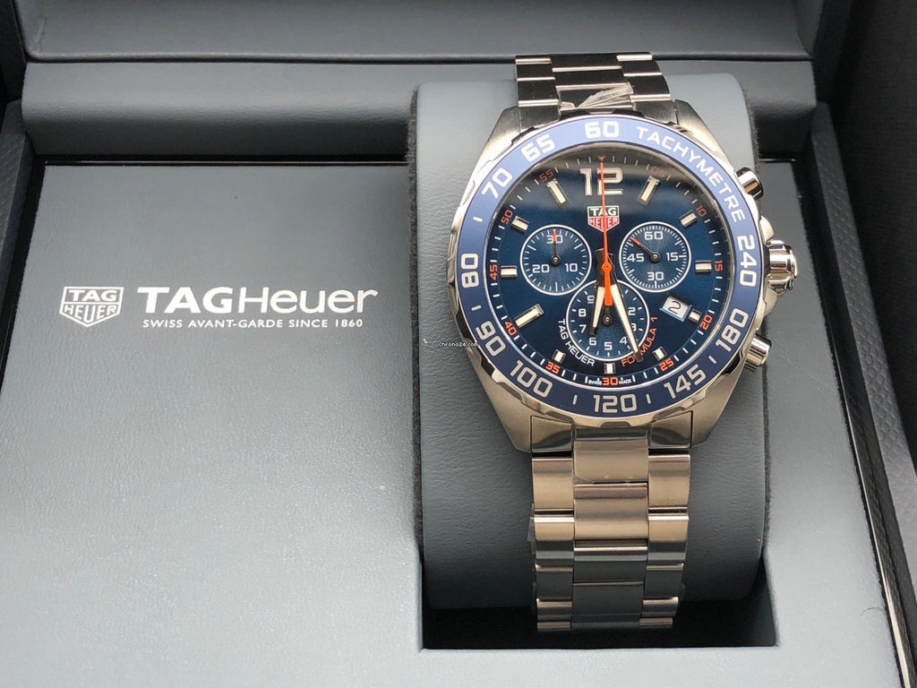 Tag Heuer Formula 1 Chronograph Blue Dial Silver Steel Strap Watch for Men - CAZ1014.BA0842