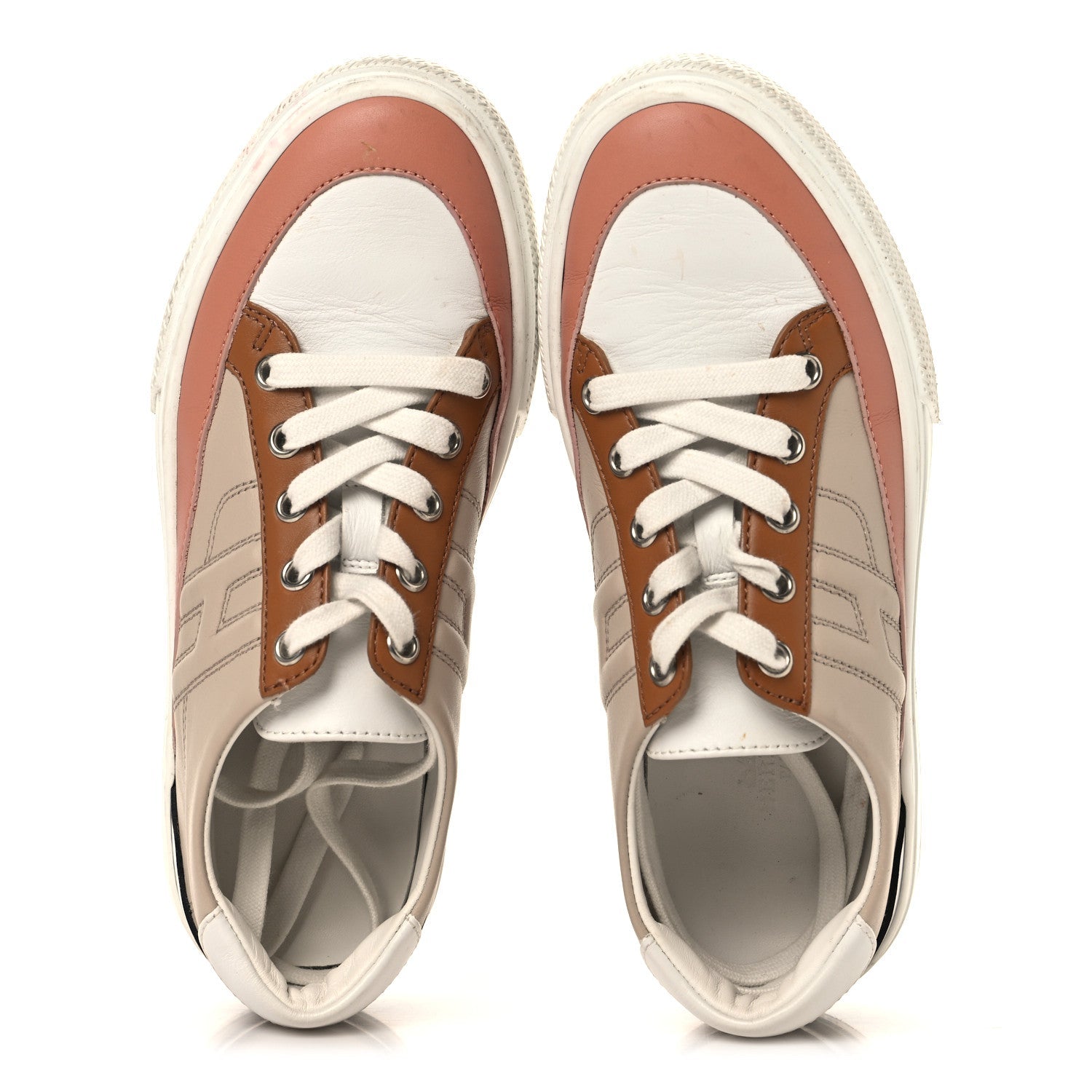 Calfskin Deep Sneakers 36 Multicolor White Gold