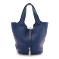 Taurillon Clemence Picotin Lock 18 PM Bleu Saphir