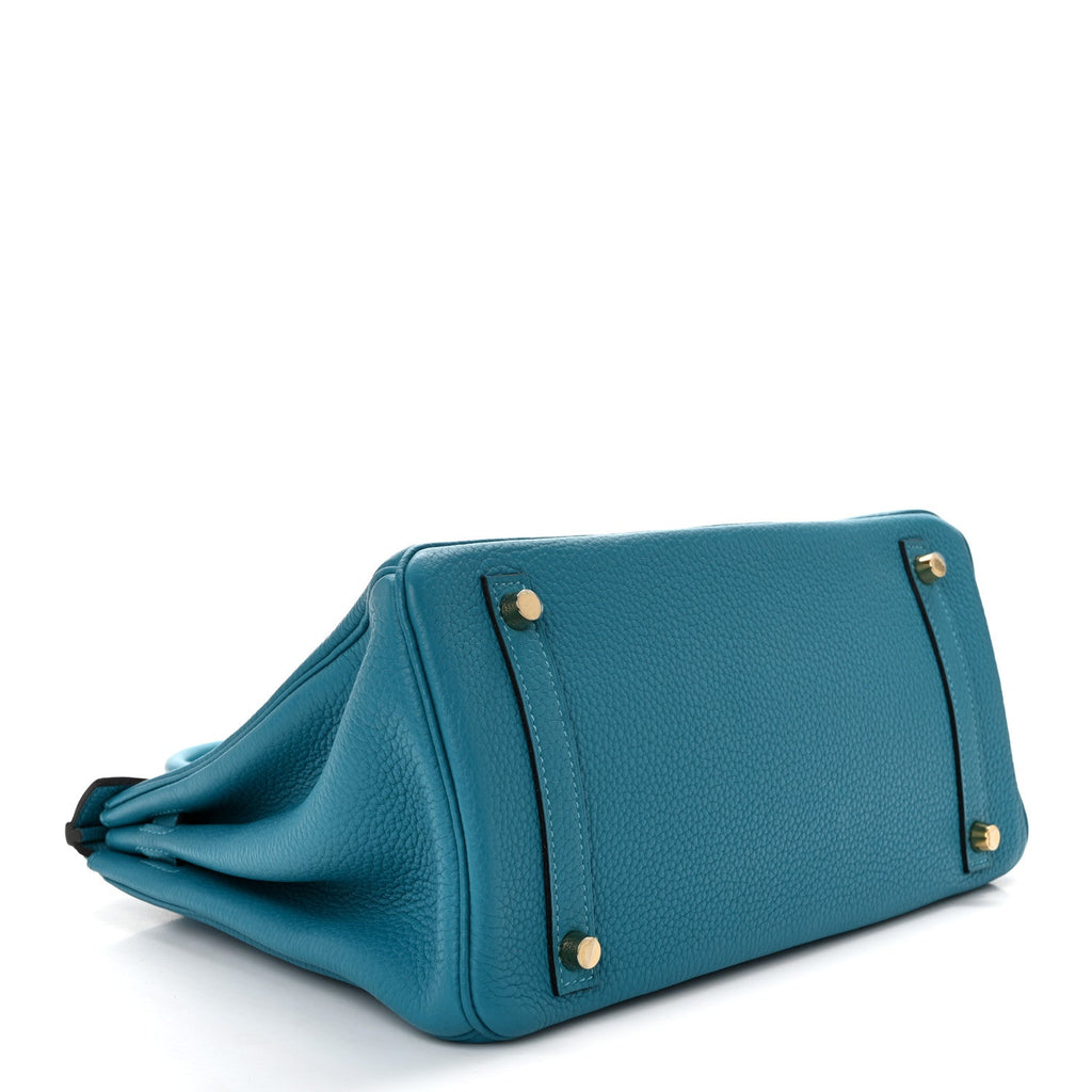 Taurillon Clemence Birkin 30 Turquoise