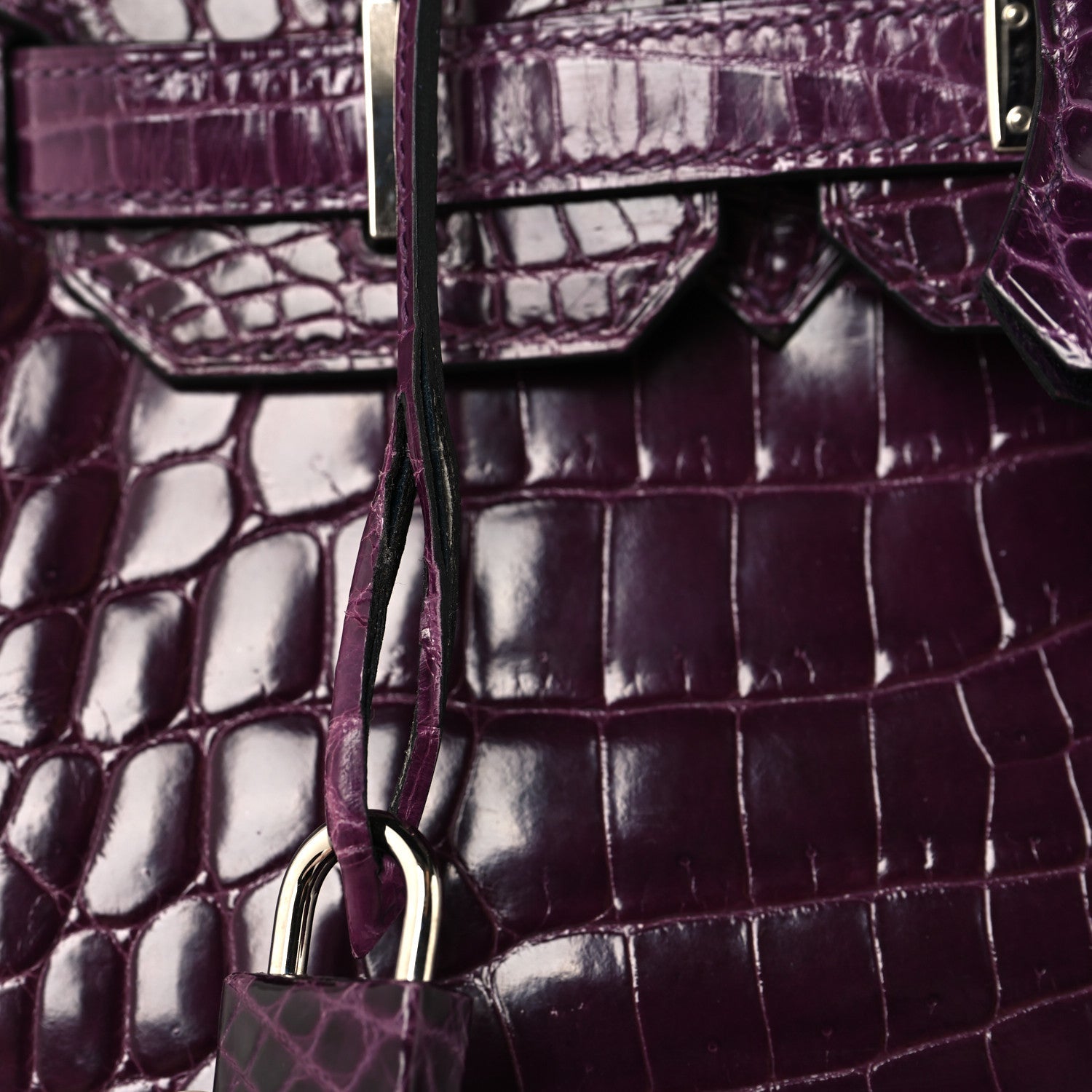 Shiny Niloticus Crocodile Birkin 30 Amethyst