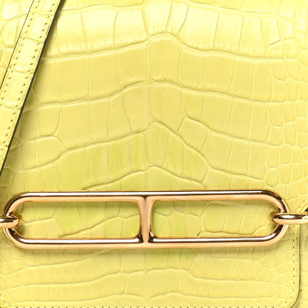 Matte Alligator Mini Sac Roulis Jaune Bourgeon