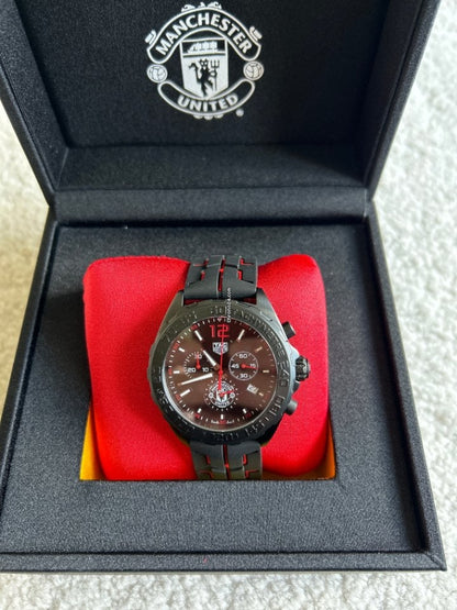 Tag Heuer Formula 1 Manchester United Limited Edition Black Dial Black & Red Rubber Strap Watch for Men - CAZ101J.FT8027