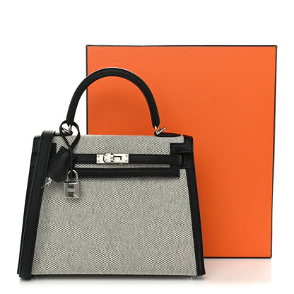 Toile H Swift Kelly Sellier 25 Ecru Black