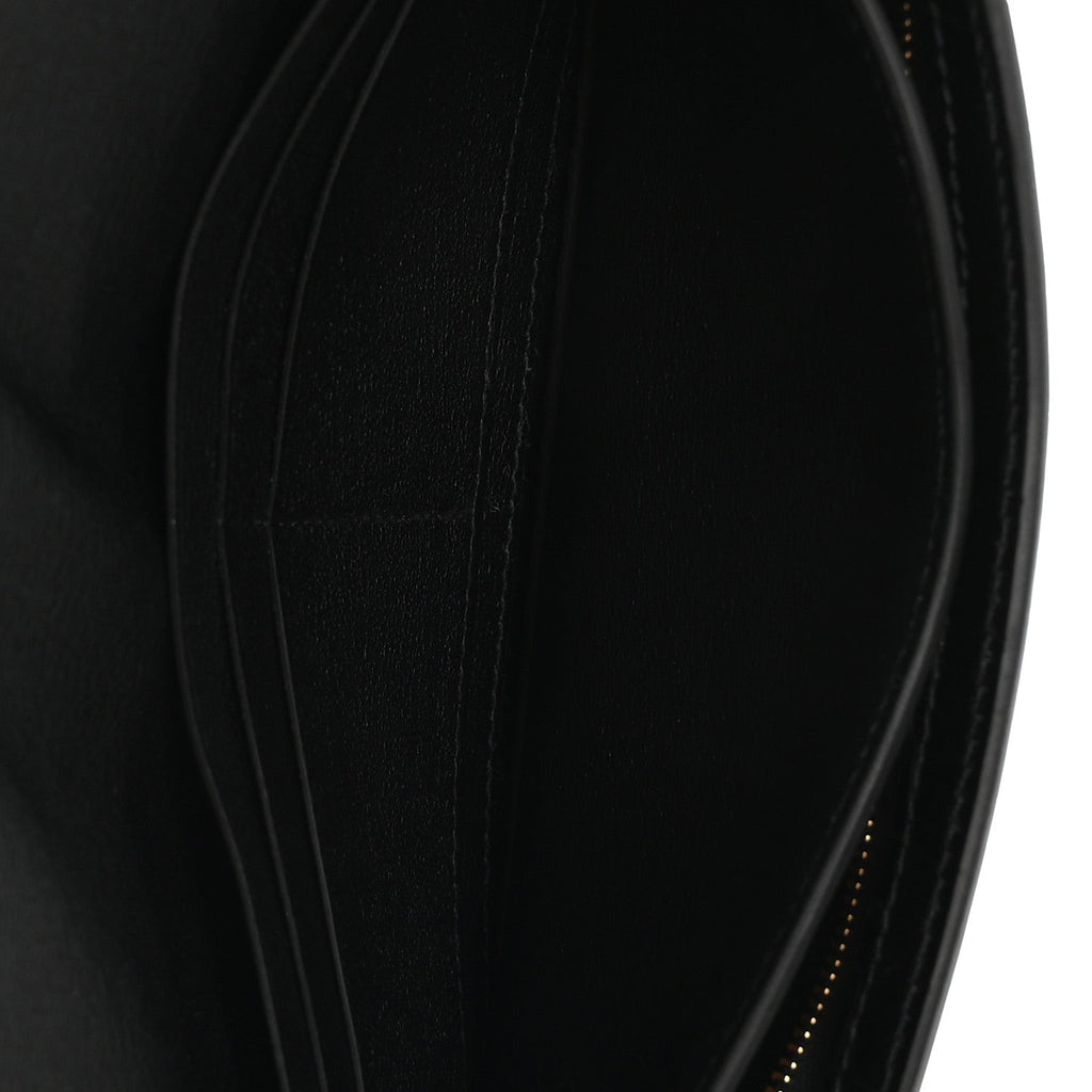 Shiny Alligator Kelly Pocket Long Wallet Black