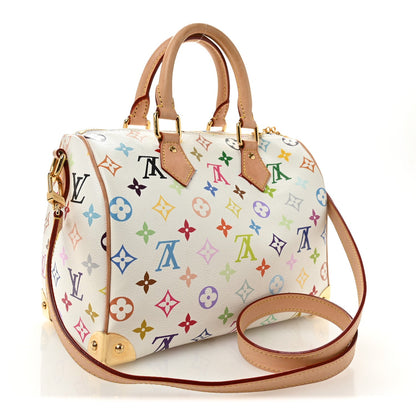 LV X TM Monogram Multicolor Speedy Bandouliere 25 White