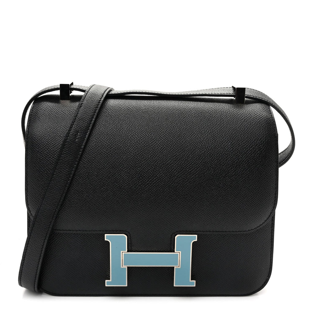 Epsom Enamel Constance 24 Black Bleu Saint Cyr
