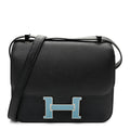 Epsom Enamel Constance 24 Black Bleu Saint Cyr