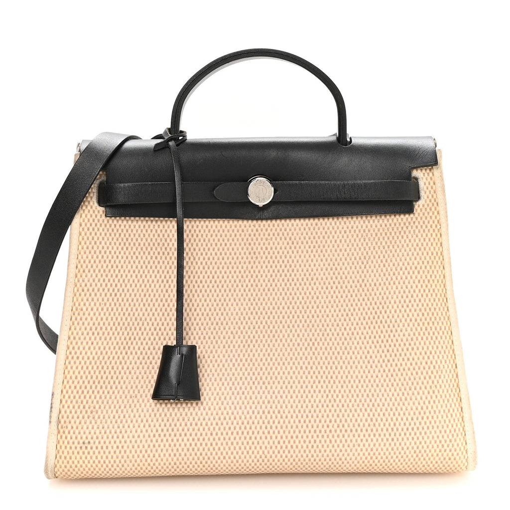 Toile GM Vache Calfskin Herbag 30 PM Natural Black Natural Black