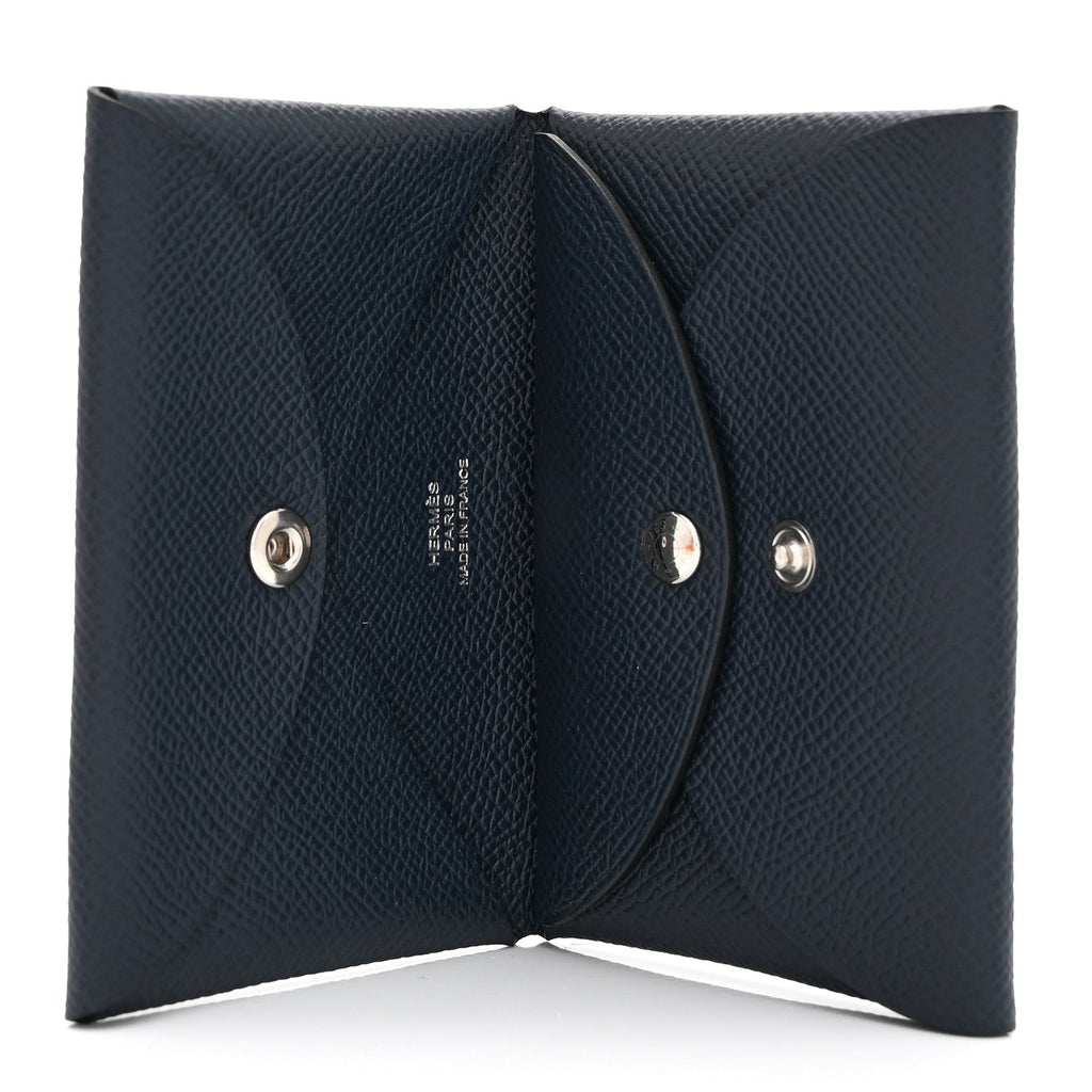 Epsom Verso Calvi Duo Card Case Bleu Indigo
