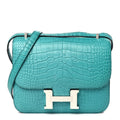 Matte Alligator Constance 18 Bleu Paon