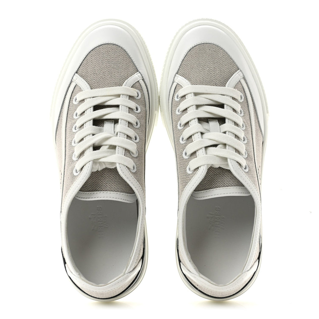 Canvas Calfskin Get Sneakers 38 Prunoir Blanc